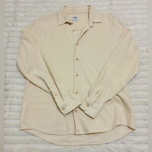 Zara men’s 100% cotton button down shirt, size L